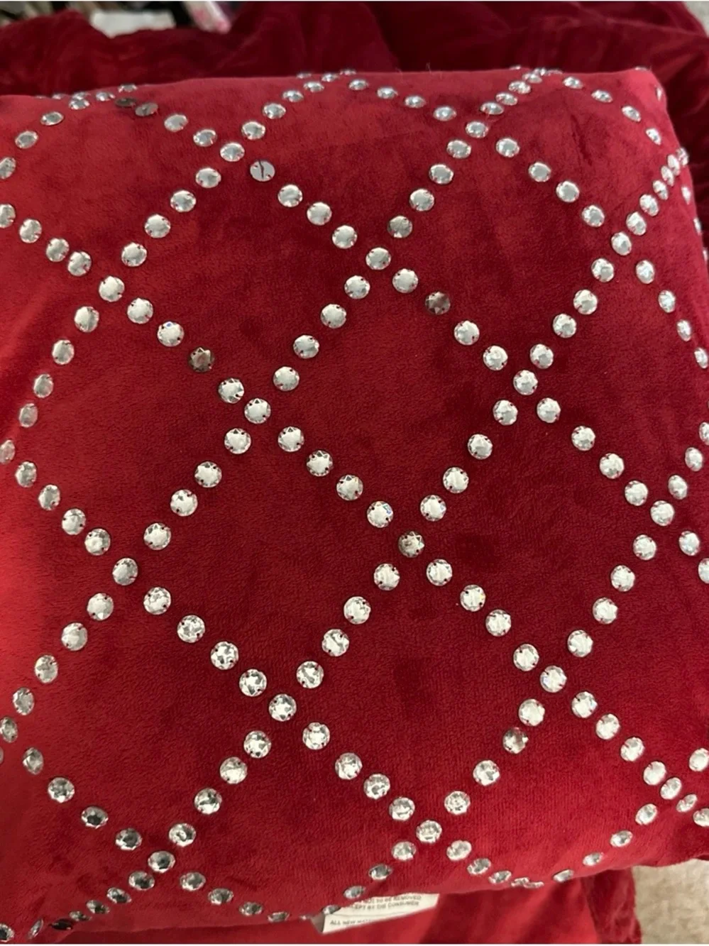 Daisy Fuentes Queen-sized Red embossed rose pattern comforter